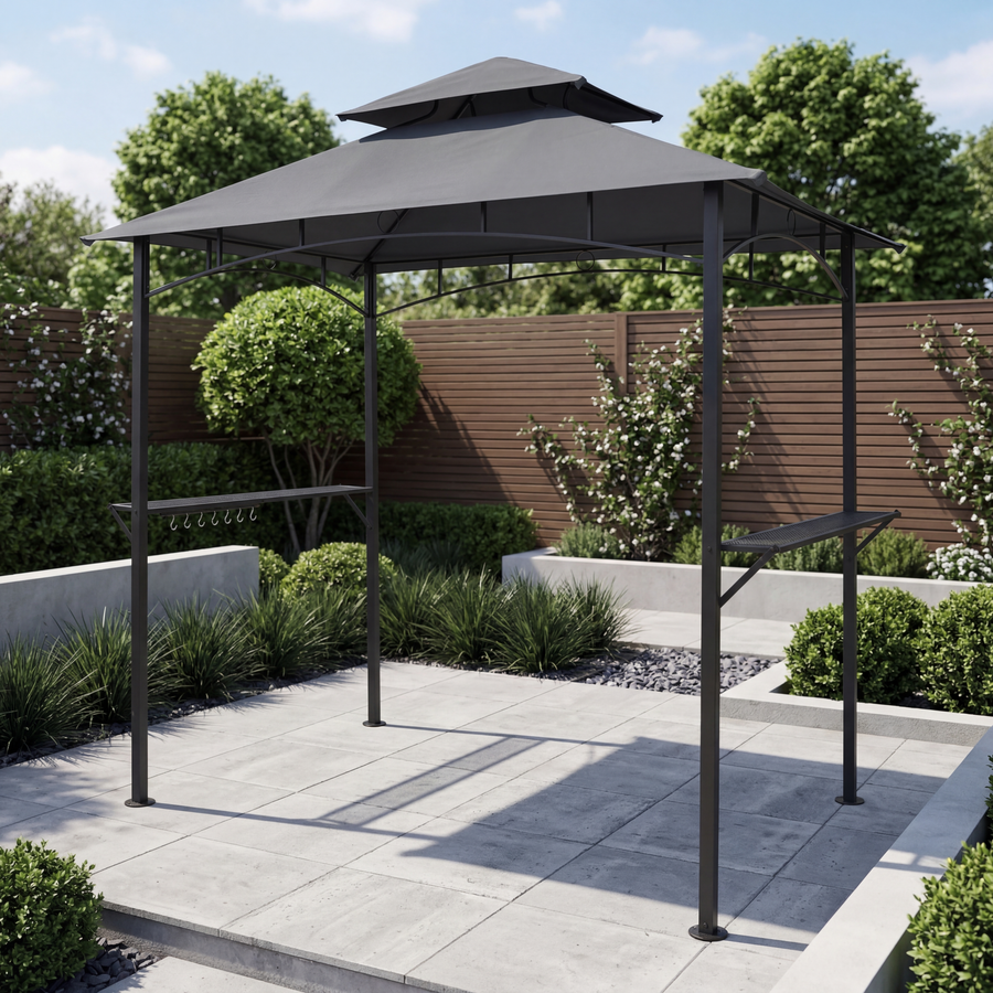 Fire Mountain Garden BBQ Gazebo | H255 x W243 x D152cm