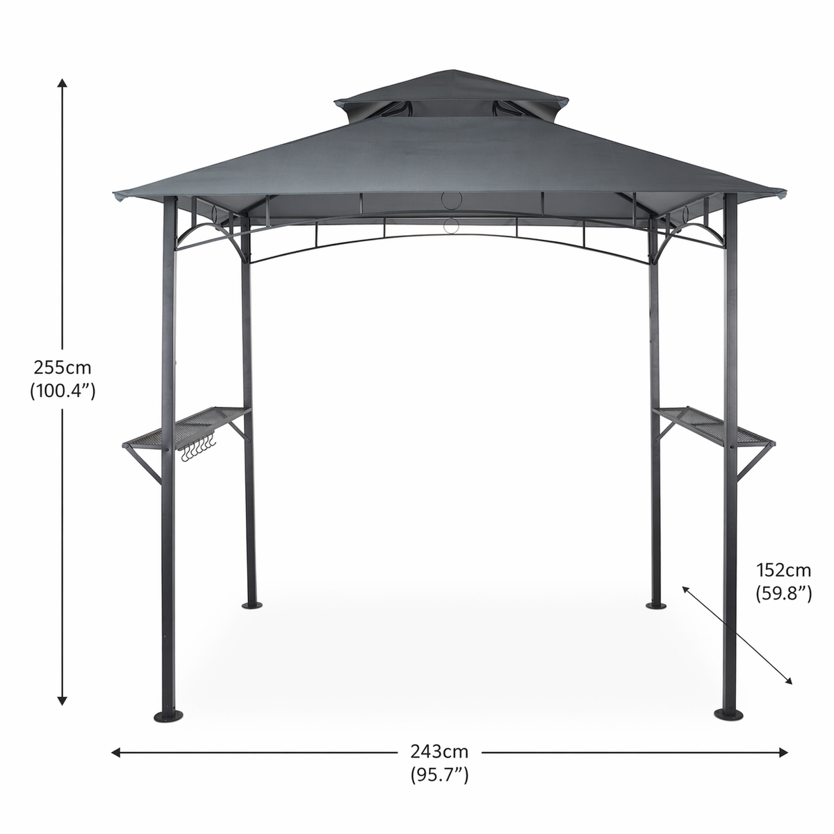 Fire Mountain Garden BBQ Gazebo | H255 x W243 x D152cm